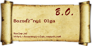 Bozsányi Olga névjegykártya